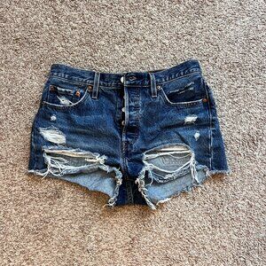 Levi's 501 %100 Cotton Distressed Shorts